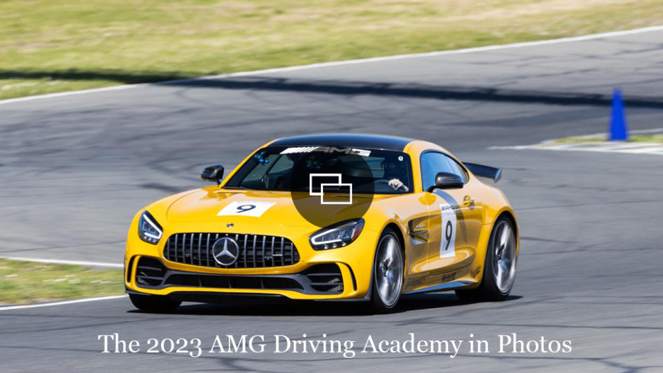 A student takes to the track at Sonoma Raceway during a 2023 AMG Driving Academy session.