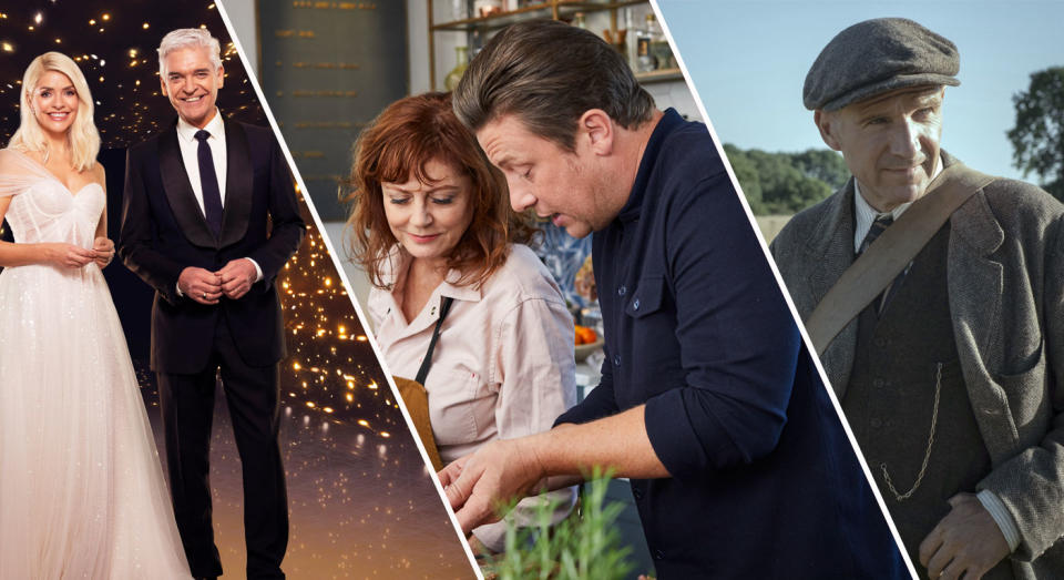 Dancing On Ice, Friday Night Feast and The Dig should keep you going this weekend. (ITV/C4/Netflix)