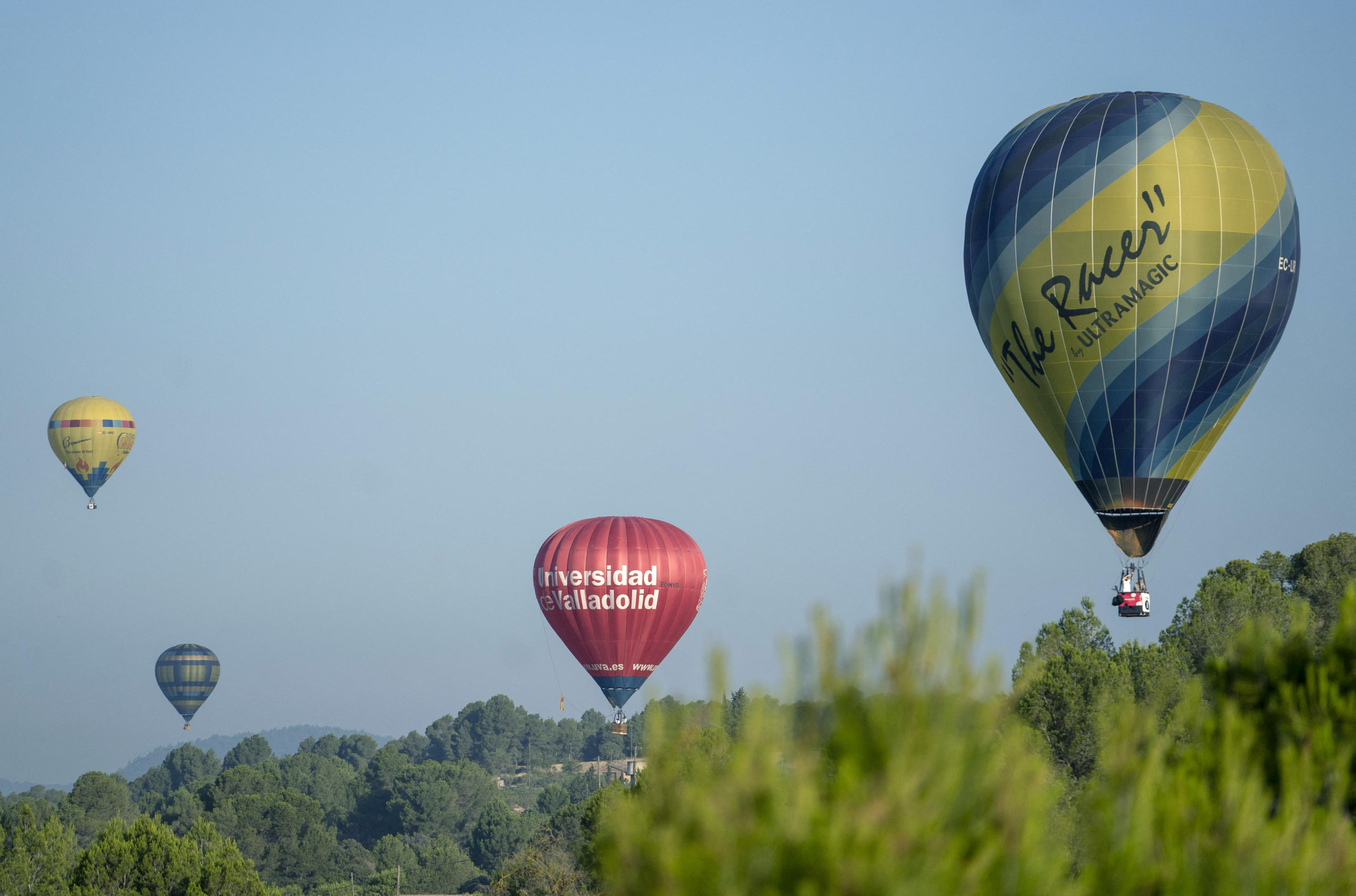 Hot-air balloons participate in the European Balloon Festival in Igualada, in northeastern Spain, on July 11. 