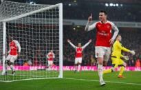 Football Soccer - Arsenal v Newcastle United - Barclays Premier League - Emirates Stadium - 2/1/16 Laurent Koscielny celebrates after scoring the first goal for Arsenal Reuters / Eddie Keogh Livepic