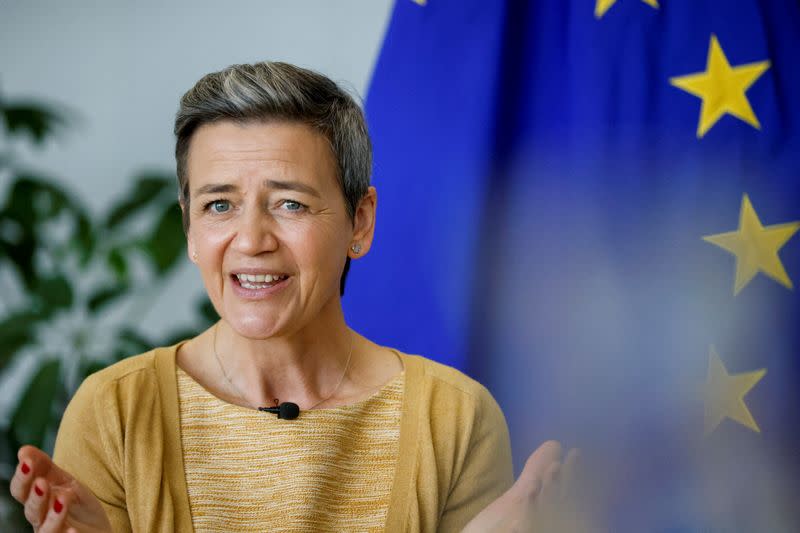 FILE PHOTO: Interview of EU antitrust chief Margrethe Vestager