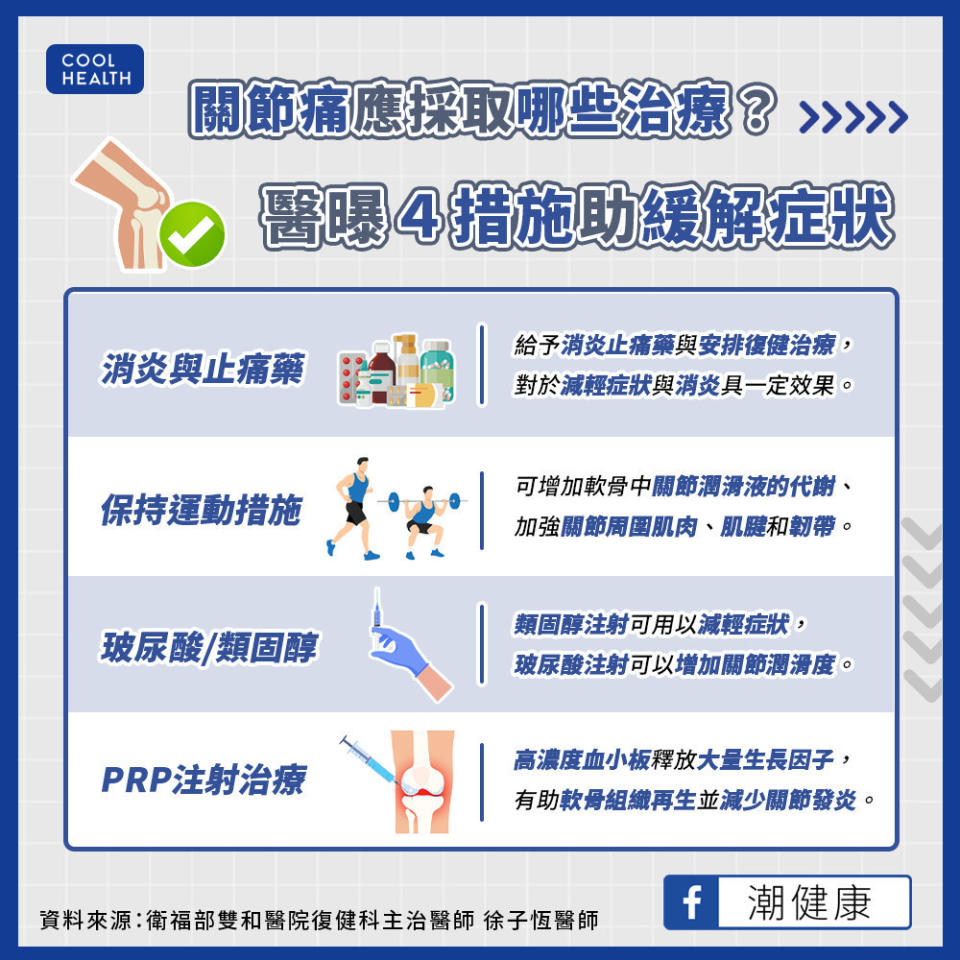 關節疼痛可採取哪些治療？  可以服用保健食品嗎？