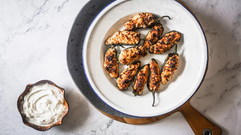 loaded jalapeños with creamy dip