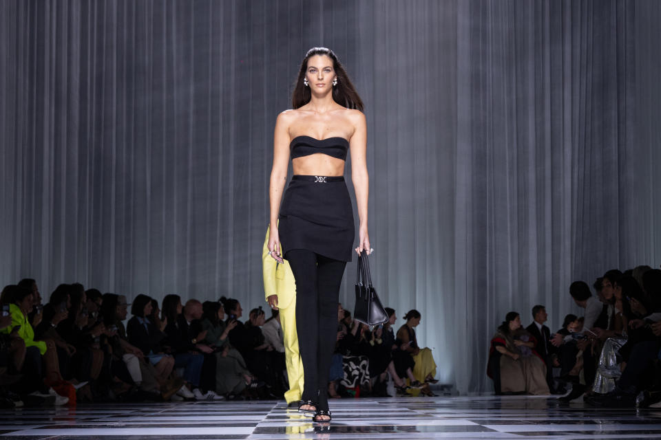 Vittoria Cerretti walking in Versace