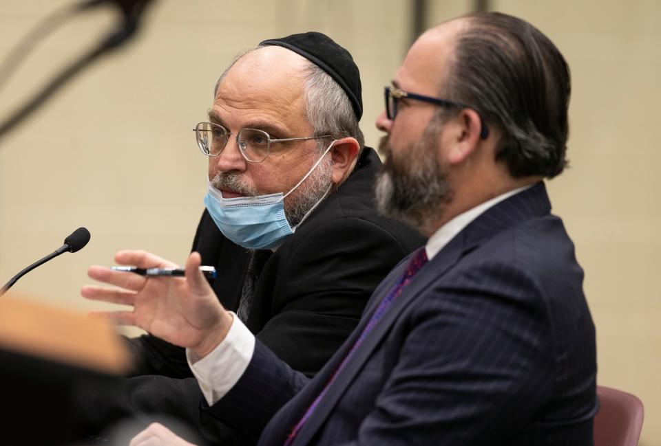 Congregation Kehilos Yisroel of Lakewood wants to use the former Temple Beth Or, at 200 Van Zile Road, as a private boys school. The Brick Board of Adjustment hears the congregation's request for a change of use variance. Rabbi David Pollak, school administrator, and attorney Adam Pfeffer represent the congregation. Brick, NJ Monday, December 20, 2021