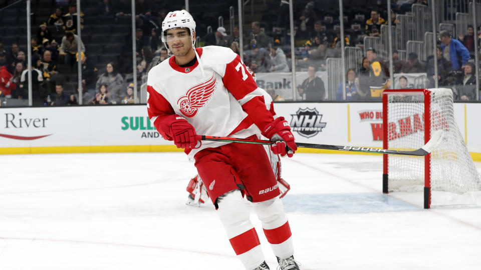 Andreas Athanasiou will benefit from a change of scenery, heading over to the Edmonton Oilers. (Fred Kfoury III/Icon Sportswire via Getty Images)