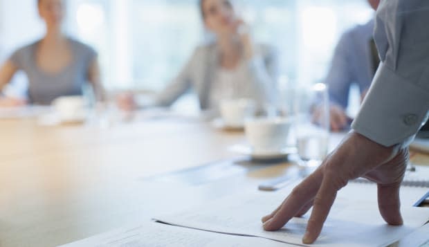 Businessman talking in meeting