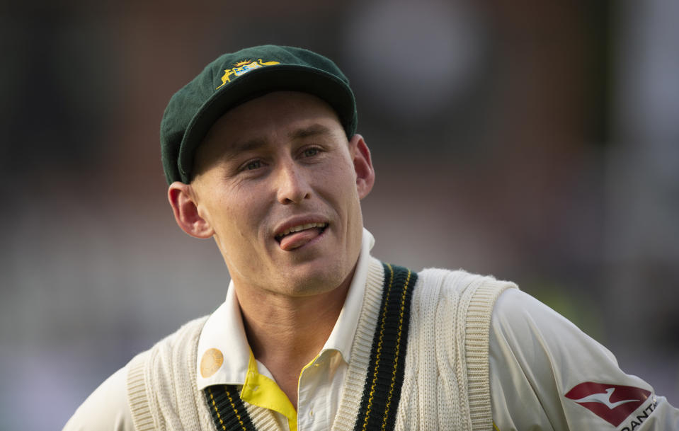 Marnus Labuschangne smiling during day five of the 4th Ashes Test Match.