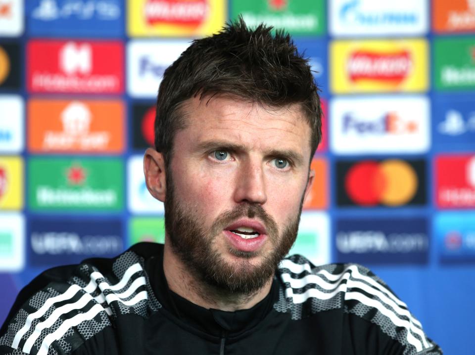 Michael Carrick ahead of Manchester United’s Champions League clash with Villarreal (Manchester United via Getty Images)