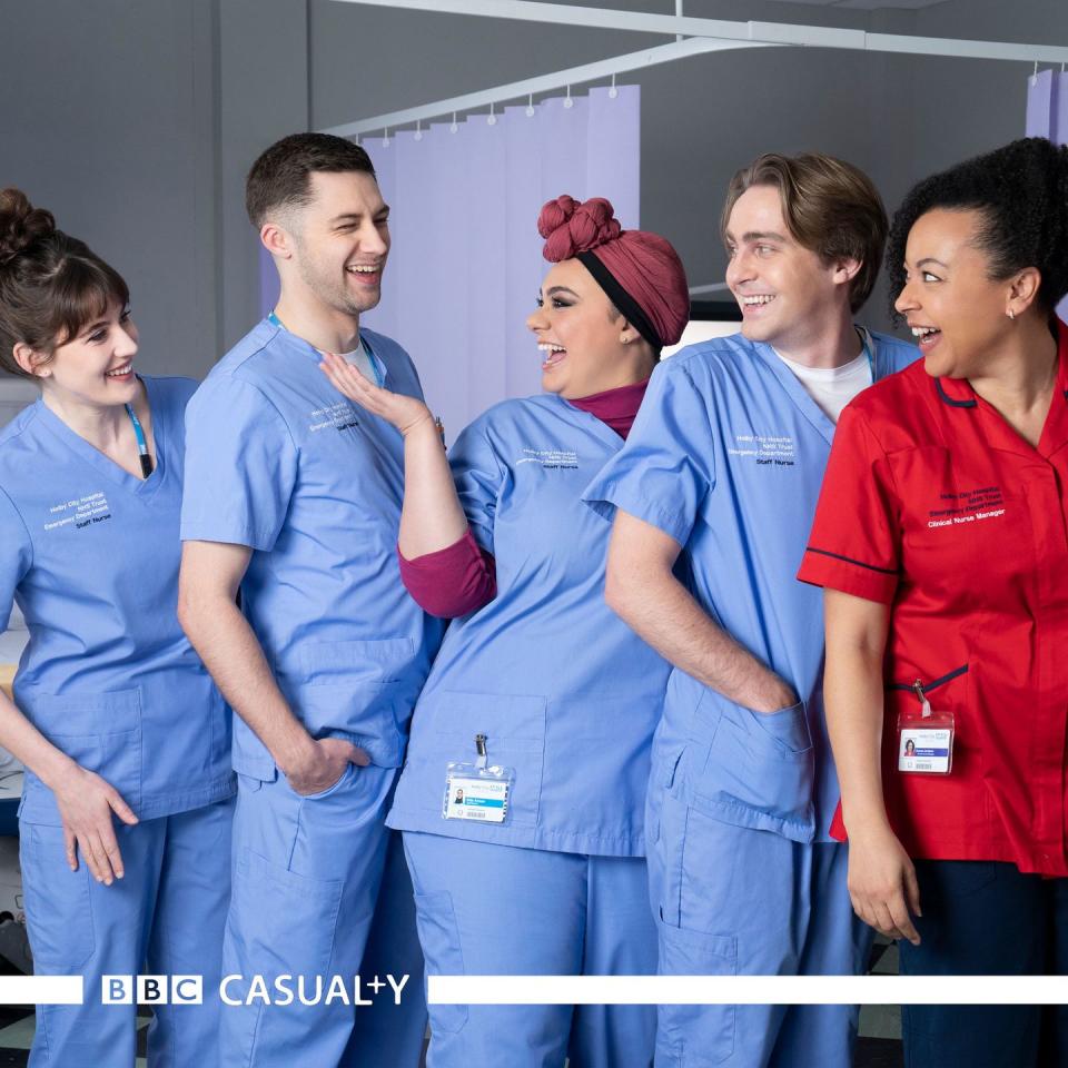 anna chell, eddiejoe robinson, sarah seggari and barney walsh casualty