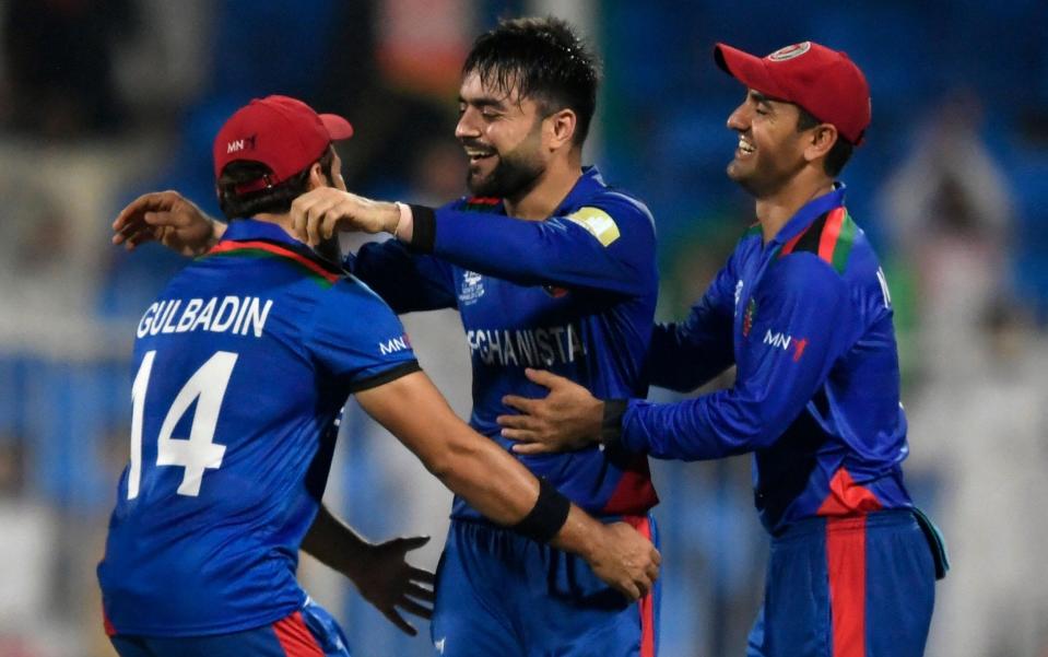 Afghanistan make triumphant return to international cricket with 130-run T20 World Cup win over Scotland - AFP