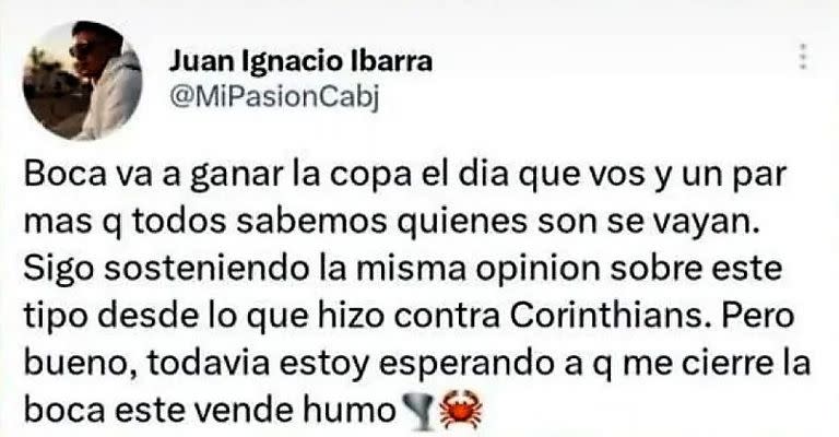 El hijo de Ibarra apuntó contra el Consejo de Fútbol de Boca