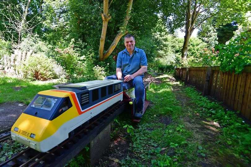 Merseyside Live Steam and Model Engineers miniature railway in Calderstones Park. Pictured Chairman Ian Coules