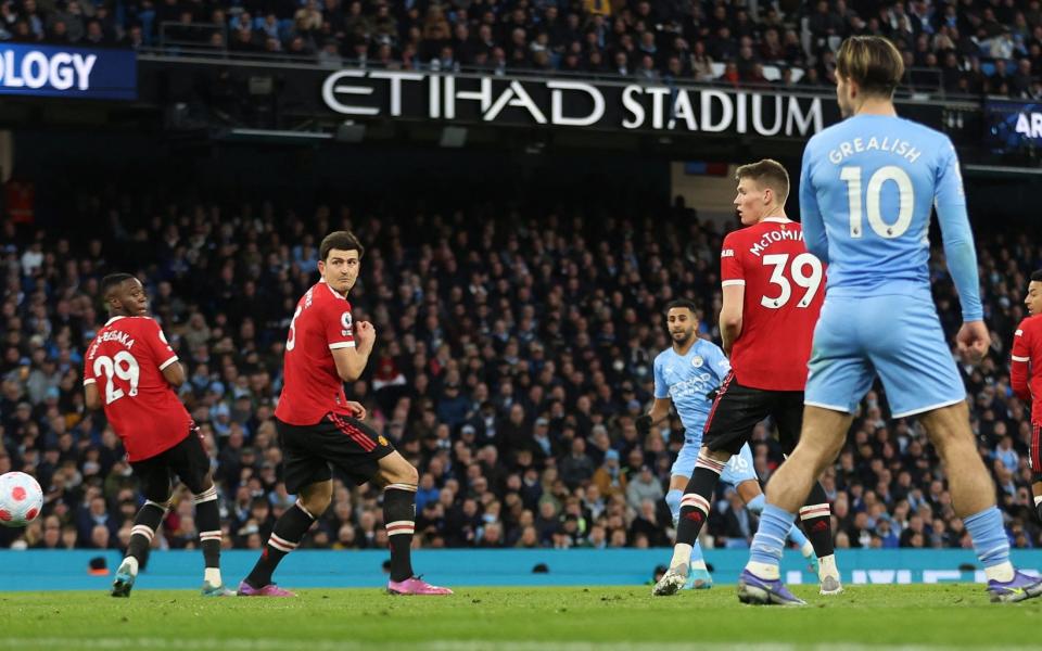 Manchester City's Riyad Mahrez crisp strike for the third - Action Images via Reuters 