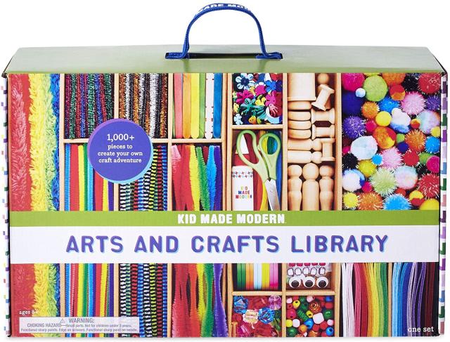 Kraftic Arts & Crafts Supplies Center for Kids Craft Supplies Kit Complete  with 20 Filled Drawers of Craft Materials for Toddlers