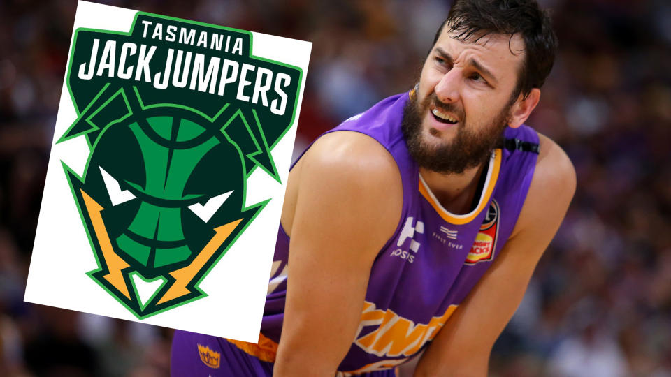 Andrew Bogut was one of many Australian basketball personalities to be sceptical about the name of Tasmania's new NBL franchise, the Jack Jumpers. (Photo by Jason McCawley/Getty Images)