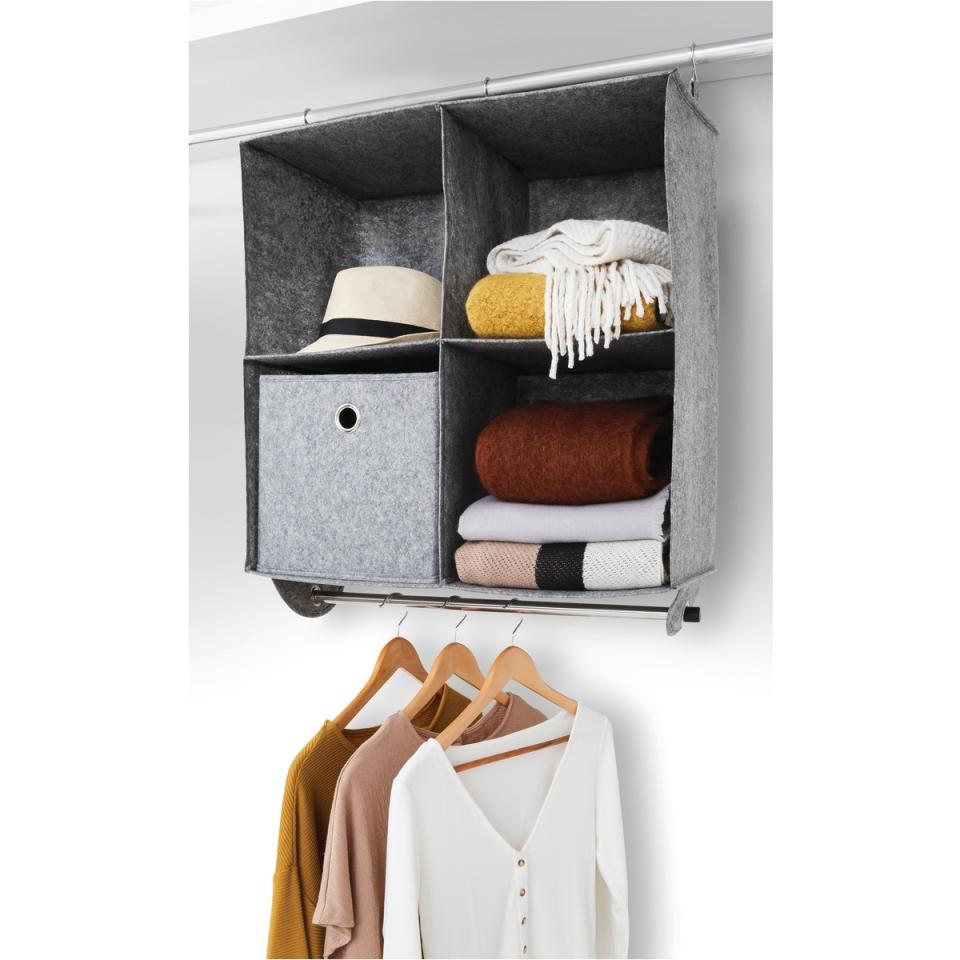 Kmart Hanging Organiser with Rail, $14 from catch.com.au. Photo: Kmart.