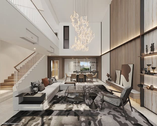 <strong>All houses in the Pollen Collection feature a 6-metre high ceiling in the living and dining rooms. (Photo: Bukit Sembawang Estates)</strong>