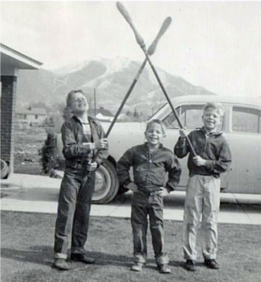 Jon, Dan and Reed Jeppson horse around in the yard in 1958. In 1964, Reed Jeppson went outside around dinnertime to feed his dogs and was never seen again. Salt Lake Police recently said they’d take another look at the cold case. | Jeppson family photo