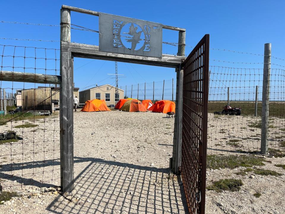 Nester One field station, which is designed to sleep 20 scientists, students and parks staff, is the most developed area of Wapusk National Park. The compound is surrounded by a fence high enough to keep polar bears out. No one is permitted outside the gates without the protection of a shotgun.  (Bartley Kives/CBC)