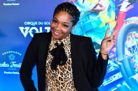 Tiffany Haddish spreads the peace at the L.A. premiere of Cirque du Soleil’s <i>Volta</i> on Tuesday. 