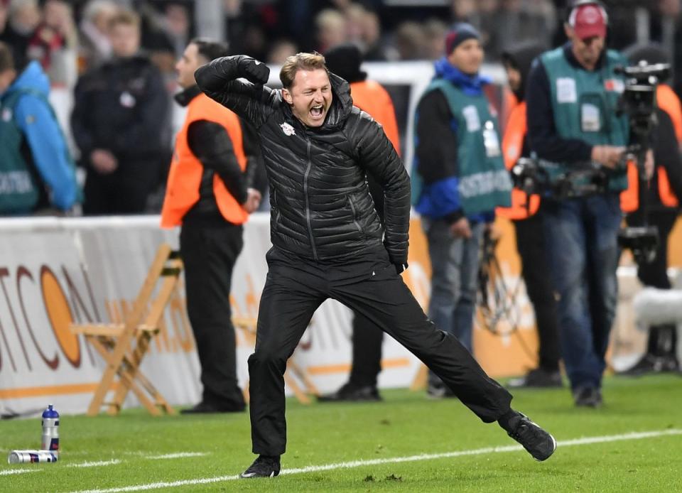 Manager Ralph Hasenhüttl has been a big reason for RB Leipzig's success this season. (Associated Press)