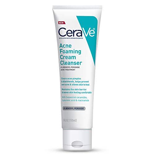 <p><strong>CeraVe</strong></p><p>amazon.com</p><p><strong>$13.27</strong></p><p><a href="https://www.amazon.com/dp/B07YLJPMC3?tag=syn-yahoo-20&ascsubtag=%5Bartid%7C10055.g.34123591%5Bsrc%7Cyahoo-us" rel="nofollow noopener" target="_blank" data-ylk="slk:Shop Now;elm:context_link;itc:0;sec:content-canvas" class="link ">Shop Now</a></p><p>With a unique cream-to-foam formula, this CeraVe cleanser helps heal acne with the active ingredient benzoyl peroxide, while hydrating skin with <a href="https://www.goodhousekeeping.com/beauty/anti-aging/a32106722/what-is-hyaluronic-acid-benefits/" rel="nofollow noopener" target="_blank" data-ylk="slk:hyaluronic acid;elm:context_link;itc:0;sec:content-canvas" class="link ">hyaluronic acid</a> and <a href="https://www.goodhousekeeping.com/beauty/anti-aging/a32215252/what-are-ceramides/" rel="nofollow noopener" target="_blank" data-ylk="slk:ceramides;elm:context_link;itc:0;sec:content-canvas" class="link ">ceramides</a>. "<strong>My skin does not feel overly dry or irritated</strong> which was a concern I had when considering a peroxide wash," one Amazon reviewer says. "I will definitely be purchasing again."</p><p>• <strong>Key ingredients</strong>: Benzoyl peroxide<br>• <strong>Formula type</strong>: Cream<br>• <strong>Size</strong>: 5 ounces </p>