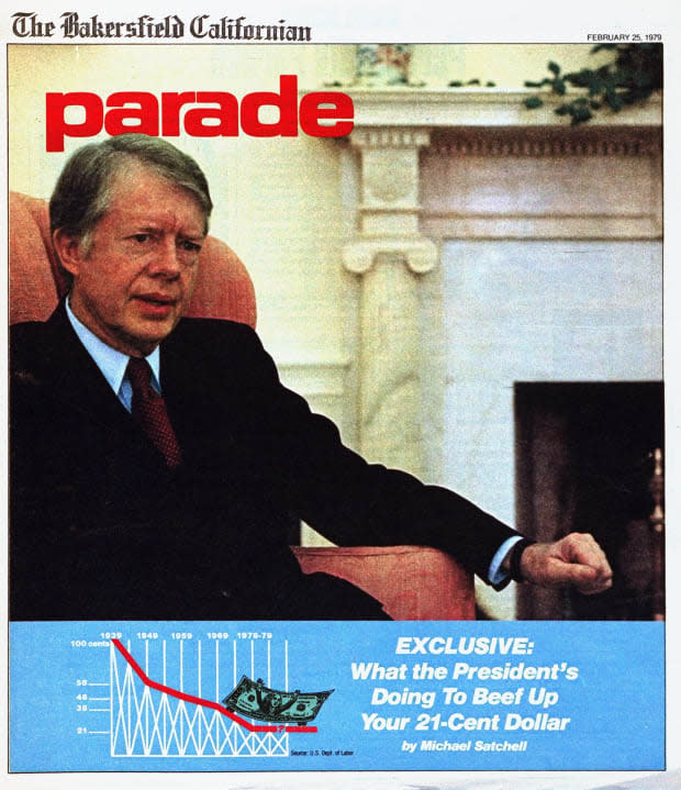 <p>Michael Satchell gives readers an exclusive on how President Carter was beefing up the dollar on the Feb. 25, 1979 cover.</p>