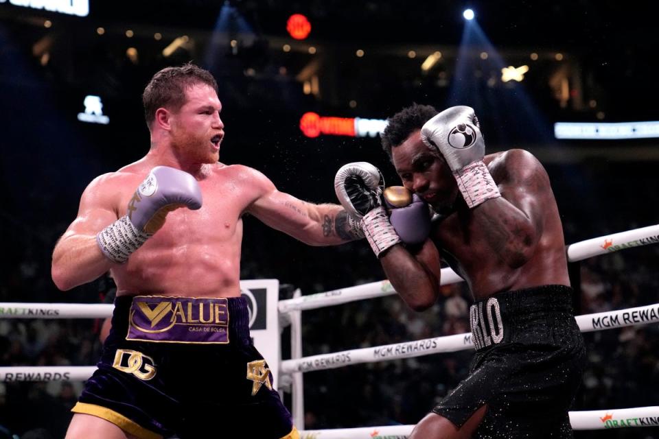 Canelo retained his undisputed super-middleweight titles for the third time – a record (AP)