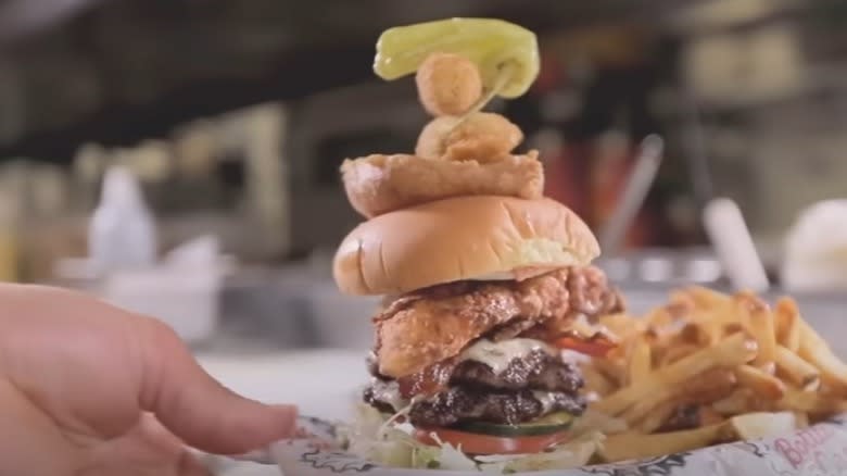 The Titan Burger at the Bottle Cap in Nashville, Tennessee