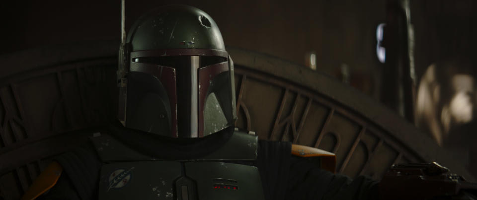 Boba Fett (Temura Morrison) gets a star vehicle in the new Disney+ series The Book of Boba Fett (Photo: Lucasfilm Ltd.)