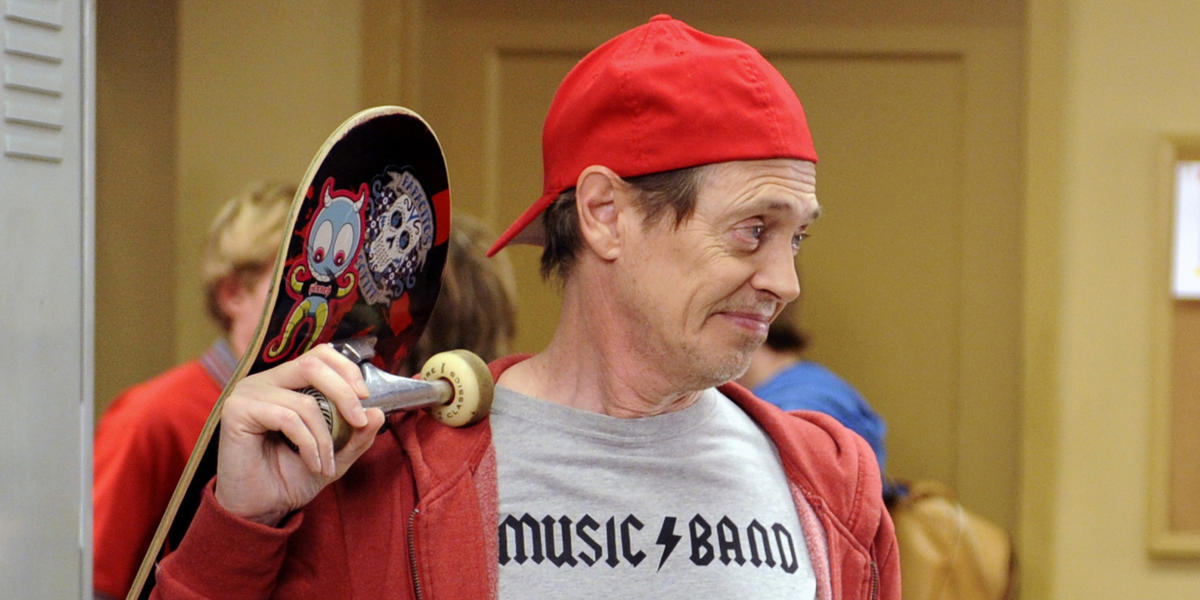 Steve Buscemi dressed as his own fellow kids meme for Halloween