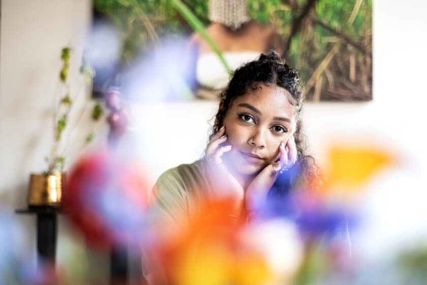 Portrait of poet Safia Elhillo on Friday, July 8, 2022 in Los Angeles.