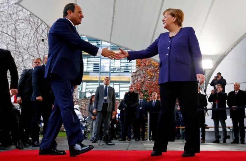 FILE PHOTO: Germany's Merkel receives Egyptian President Abdel Fattah al-Sisi