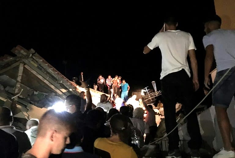 Earthquake victims are rescued in the popular Italian tourist island of Ischia, off the coast of Naples, on August 21, 2017