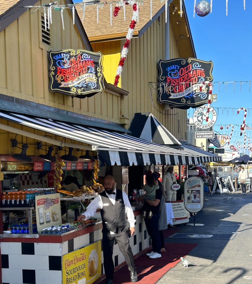 Wharf One, or better known as Fisherman's Wharf in Monterey, has been transformed into a winter wonderland.