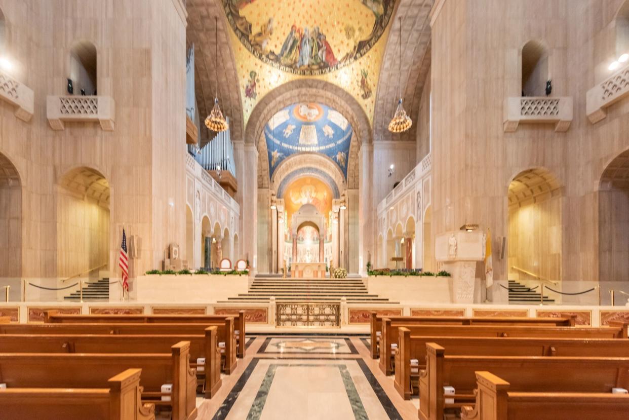 Inside of Basilica National Shrine of the Immaculate Conception in Washington DC, USA.