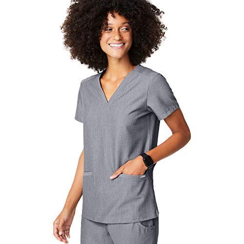 8) FIGS Medical Scrubs Women's Casma Three-Pocket Scrub top (Graphite, XXS)