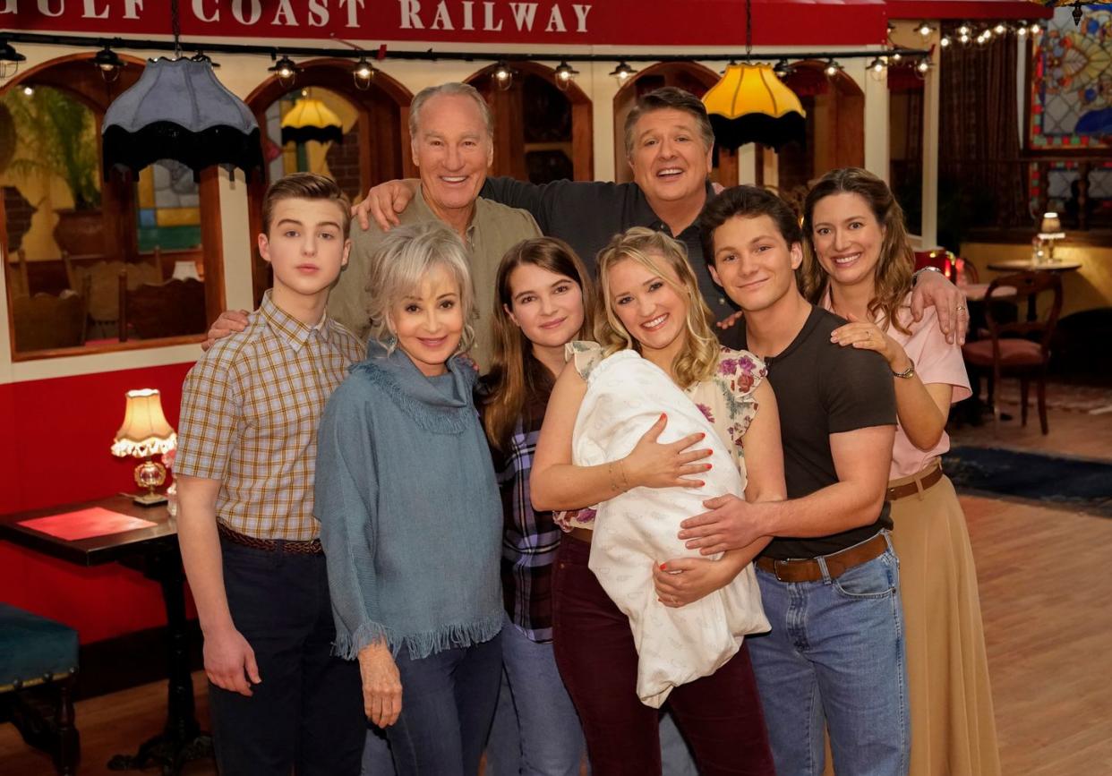 iain armitage, annie potts, craig t nelson, raegan revord, lance barber, emily osment, montana jordan, zoe perry, young sheldon, season 7