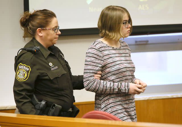 <p>Michael Sears/Milwaukee Journal-Sentinel / AP, Pool</p> Morgan E. Geyser is escorted into a Waukesha County Court on November 11, 2016.