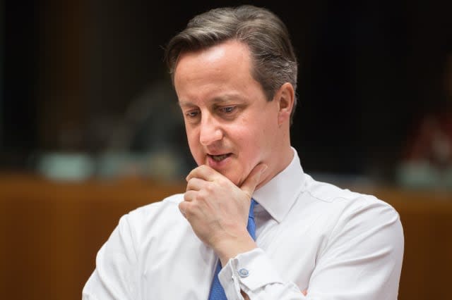 BRUSSELS, BELGIUM - Feb 12, 2015: British Prime Minister David Cameron at the informal EU summit in Brussels (Belgium)