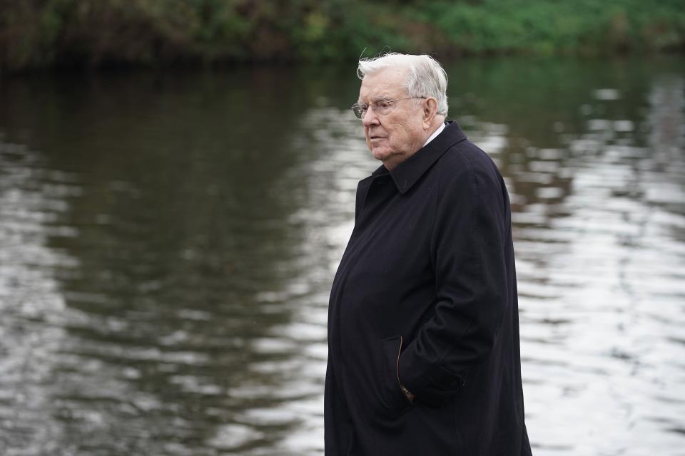 President M. Russell Ballard stands by the Trent River in Nottingham, England. President Ballard died on Nov. 12, 2023, at age 95.