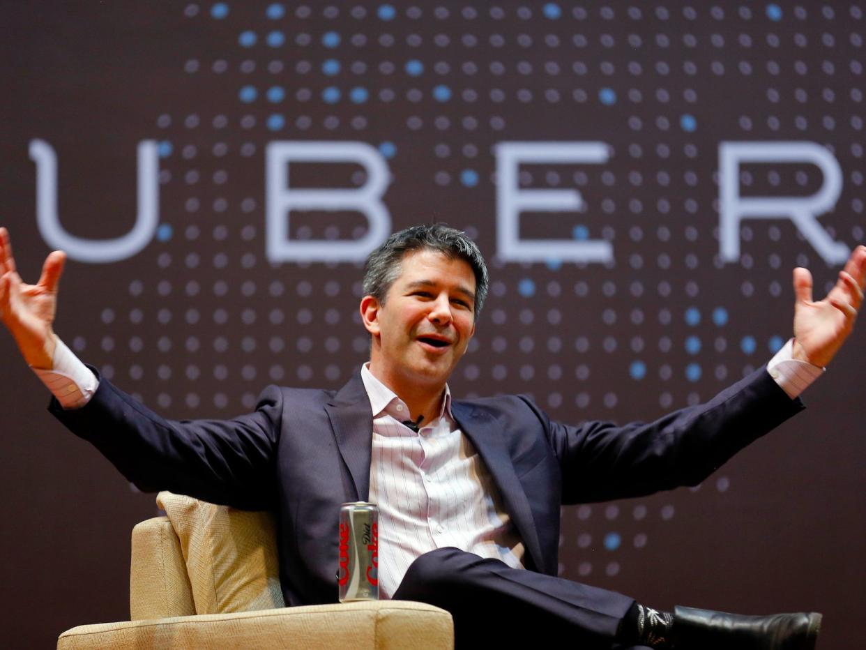 Uber CEO Travis Kalanick speaks to students during an interaction at the Indian Institute of Technology (IIT) campus in Mumbai, India, January 19, 2016.