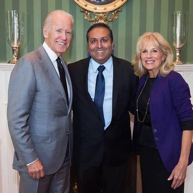 Ajay Bhutoria with the Bidens