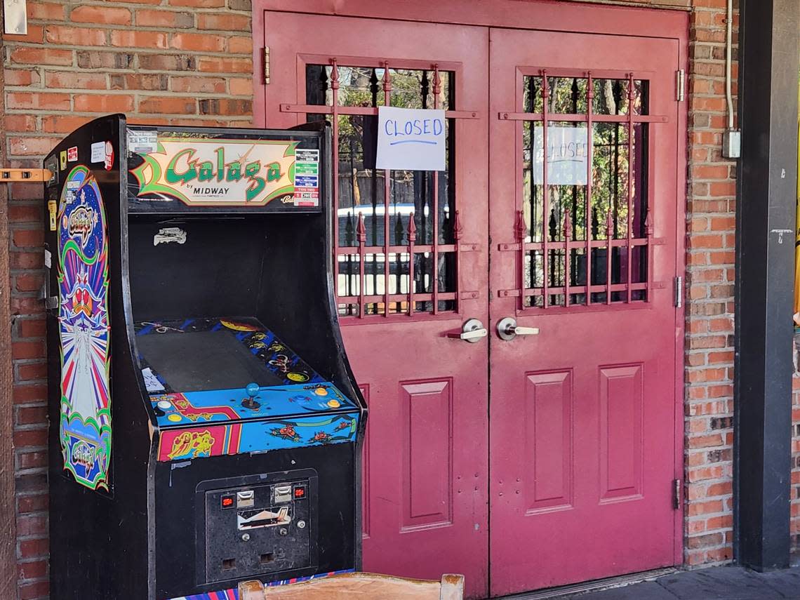 “Closed” signs adorn the porch doors at Rockaway Athletic Club on Jan. 18, 2024.