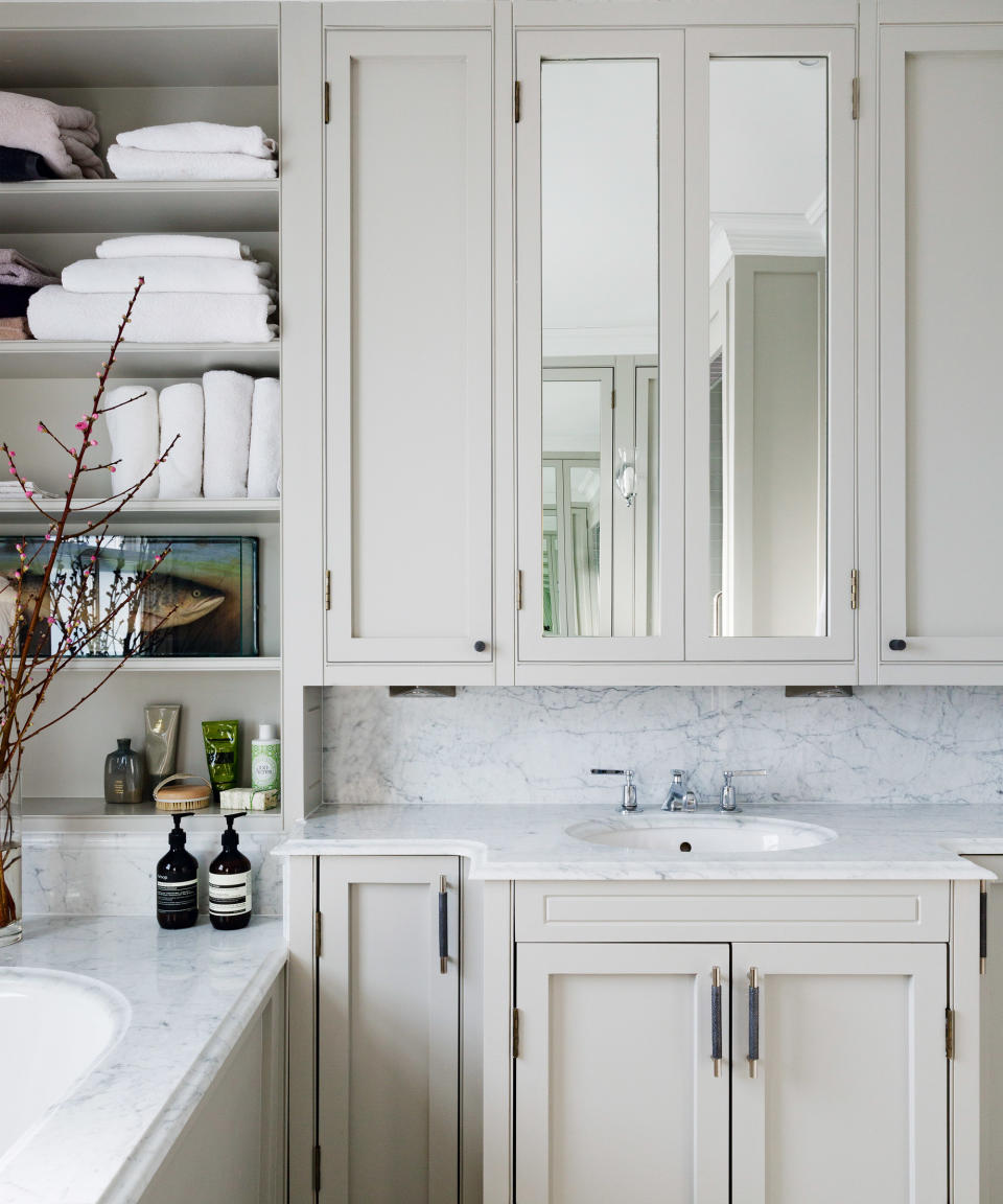 bathroom with white vanity