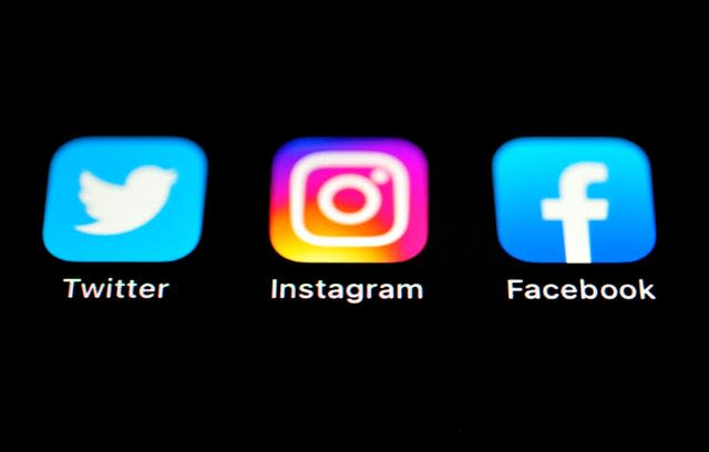 The Twitter, Instagram and Facebook apps on an Iphone screen (Matthew Vincent PA)