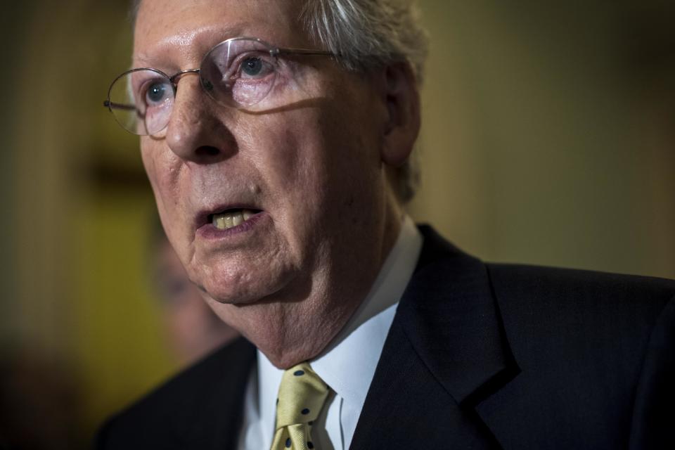 It's unclear which health care proposal&nbsp;Senate Majority Leader Mitch McConnell plans to bring to the Senate floor next week. (Photo: Melina Mara/The Washington Post via Getty Images)