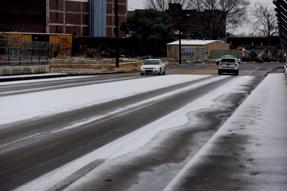 Snow in Shreveport on Friday, February 4, 2022.