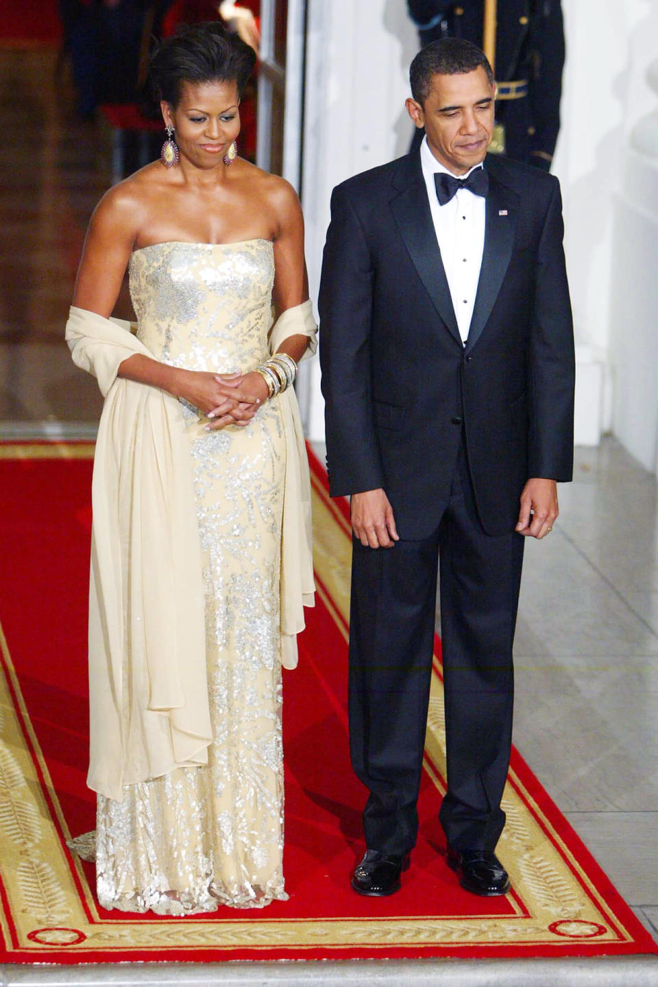 Staatsempfänge gehören zum Leben einer First Lady, aber die bieten auch die Gelegenheit für solche Kleider.